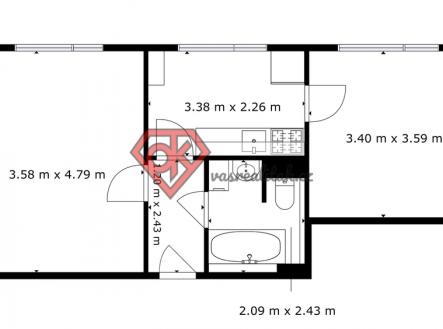 Prodej bytu, 2+1, 48 m²