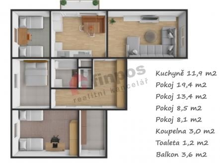 Prodej bytu, 4+1, 95 m²