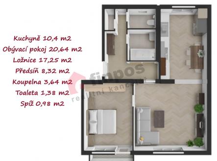 Pronájem bytu, 2+1, 70 m²