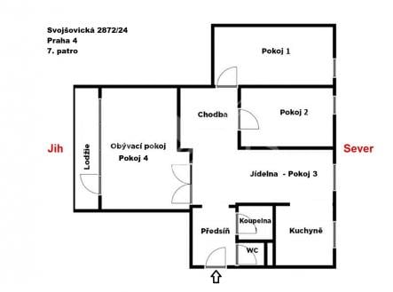 Pronájem bytu, 3+1, 84 m²