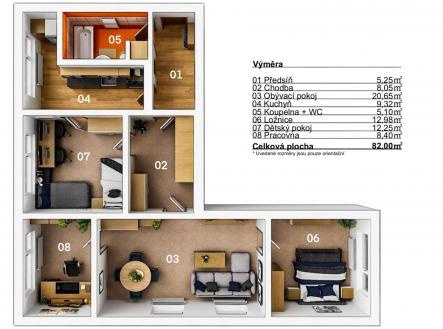 Prodej bytu, 4+1, 85 m²