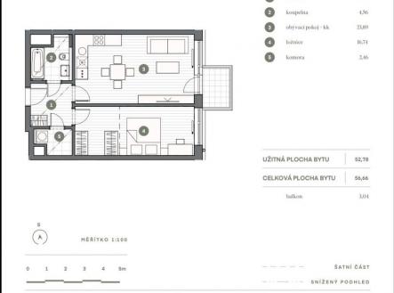 Prodej bytu, 2+kk, 57 m²