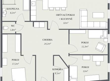 Prodej bytu, 4+kk, 108 m²