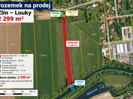 Prodej pozemku, zemědělská půda, 2 299 m²