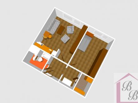 Pronájem bytu, 1+1, 42,8 m²