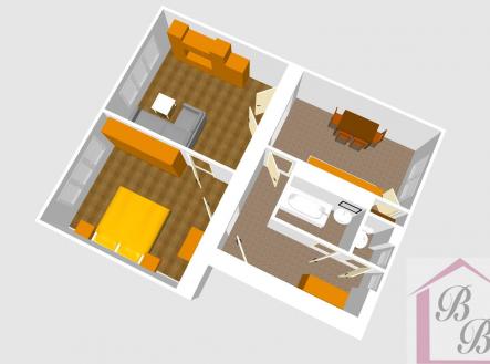 Pronájem bytu, 2+1, 49,5 m²