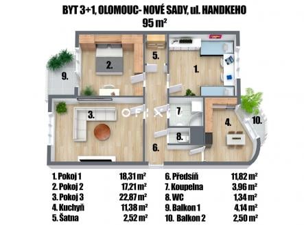 Prodej bytu, 3+1, 95 m²