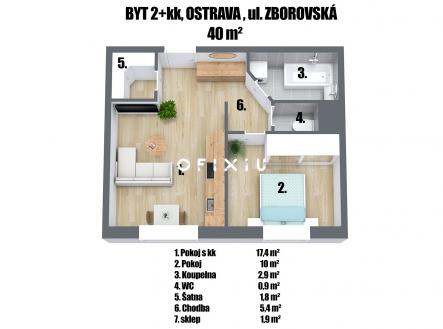 Prodej bytu, 2+kk, 40 m²