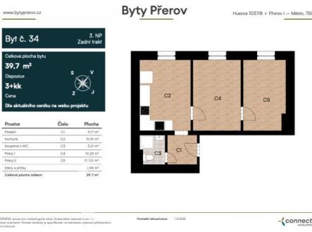Prodej bytu, 3+kk, 40 m²