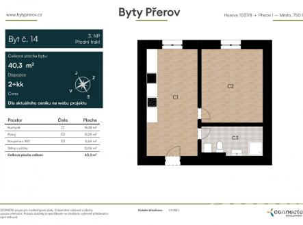 Prodej bytu, 2+kk, 40 m²