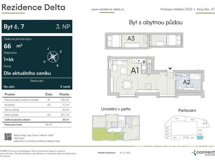 Prodej bytu, 1+kk, 45,3 m²