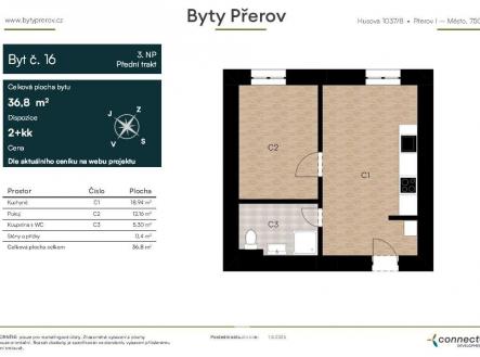 Prodej bytu, 2+kk, 37 m²