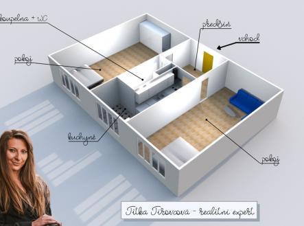 Pronájem bytu, 2+1, 61 m²