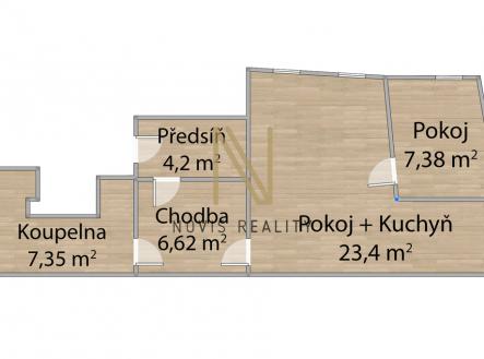 Pronájem bytu, 2+kk, 48 m²