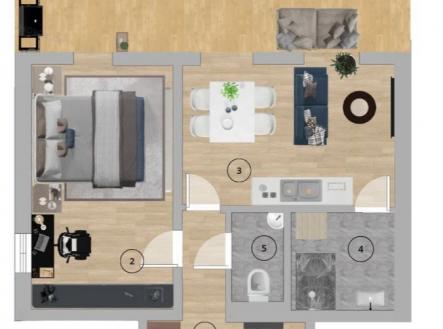 Pronájem bytu, 2+kk, 44 m²