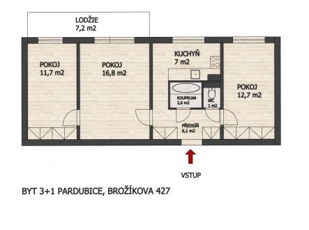 Prodej bytu, 3+1, 59 m² obrázek