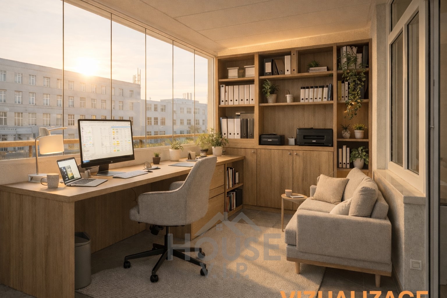 lodžie - pracovna - vizualizace