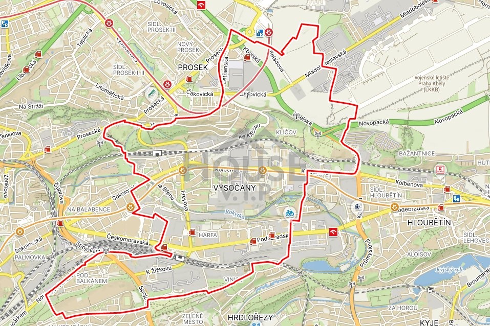vysocany mapa cista
