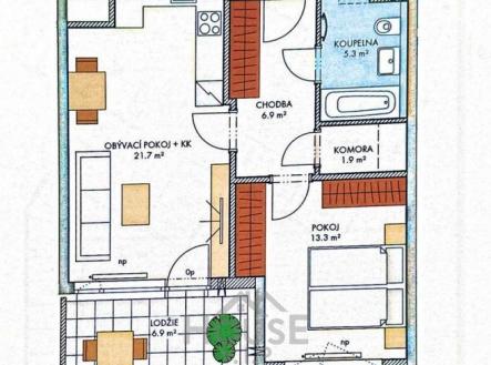 Prodej bytu, 2+kk, 58 m²