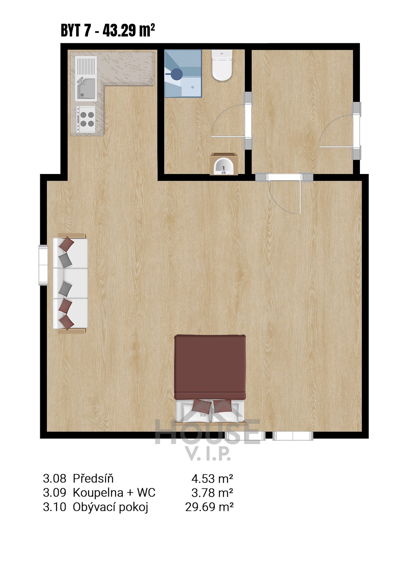 FLOOR PLAN 3. NP 1kk