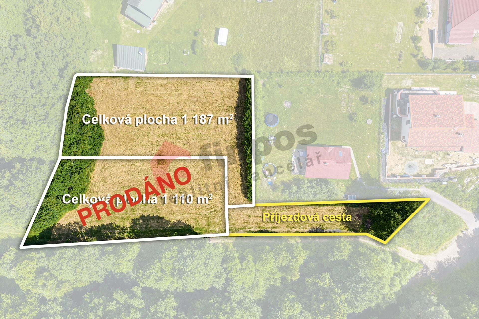 Prodej stavebního pozemku 1187 m2 v Libži, okr. Benešov
