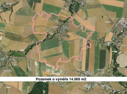 Prodej - pozemek, zemědělská půda, 14 069 m²