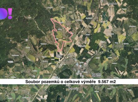 Prodej - pozemek, zemědělská půda, 9 567 m²