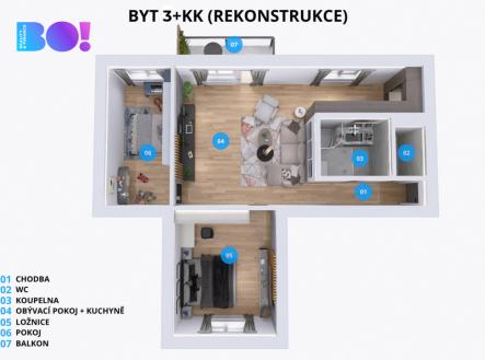 Prodej bytu, 3+1, 68 m²