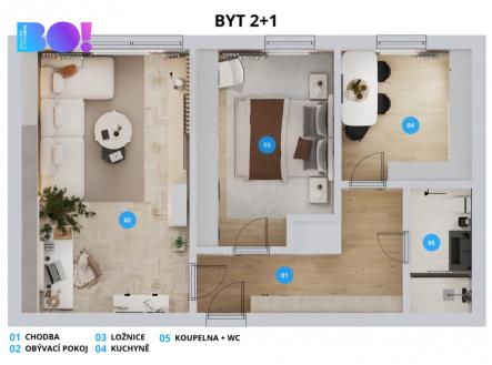 Prodej bytu, 2+1, 50 m²