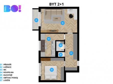 Prodej bytu, 2+1, 55 m²