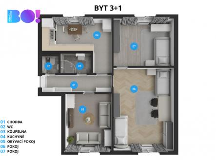 Prodej bytu, 3+1, 76 m²