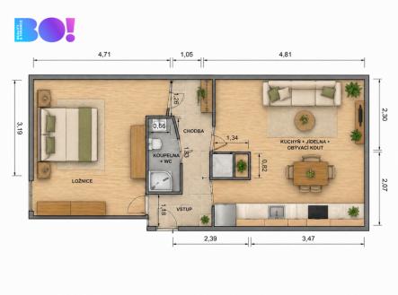Prodej bytu, 1+1, 38 m²
