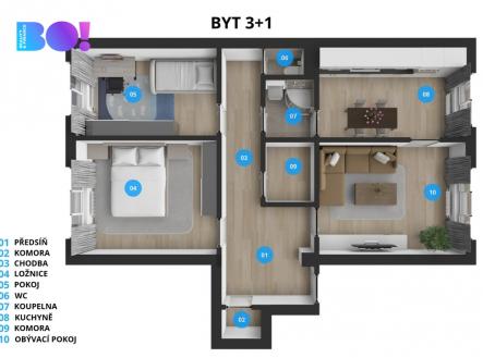 Prodej bytu, 3+1, 71 m²