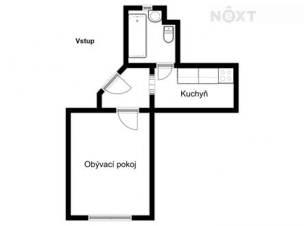 Pronájem bytu, 1+kk, 32 m²