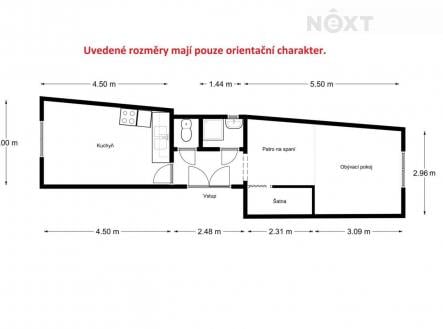 Pronájem bytu, 1+1, 45 m²