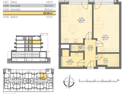 Prodej bytu, 2+kk, 61 m²