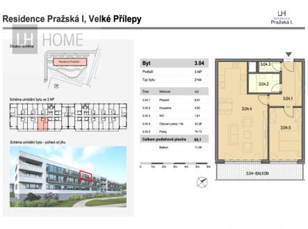 Prodej bytu, 2+kk, 66 m²