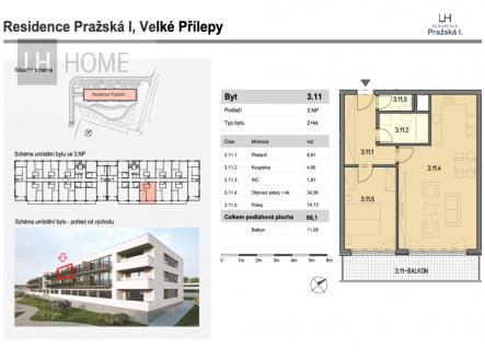 Prodej bytu, 2+kk, 66 m²