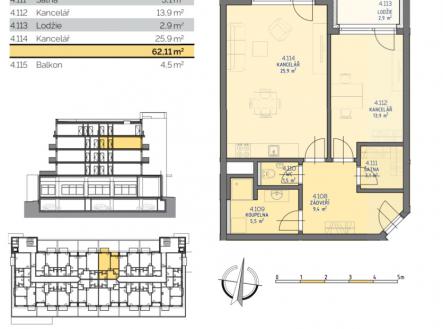 Prodej bytu, 2+kk, 62 m²