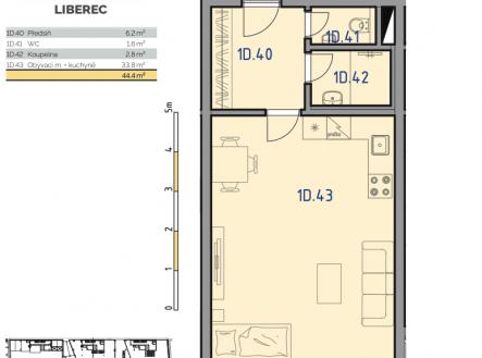 Prodej bytu, 1+kk, 47 m²