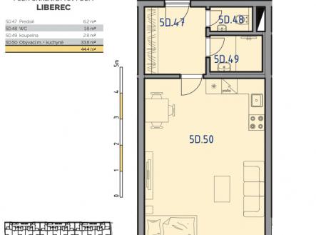 Prodej bytu, 1+kk, 46 m²