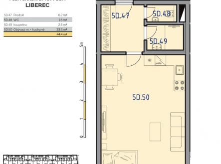 Prodej bytu, 1+kk, 46 m²