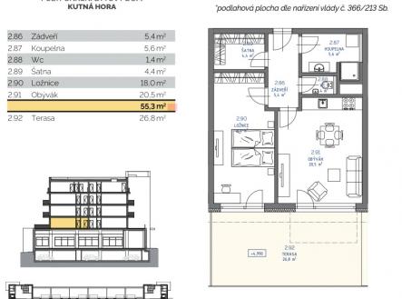 Prodej bytu, 2+kk, 59 m²