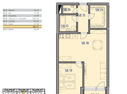 Prodej bytu, 2+kk, 60 m²