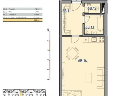 Prodej bytu, 1+kk, 49 m²