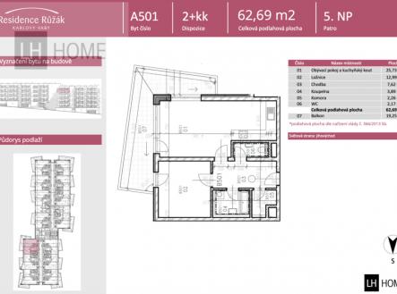 Prodej bytu, 2+kk, 60 m²