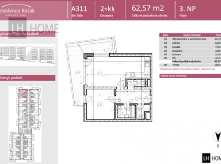 Prodej bytu, 2+kk, 62 m²