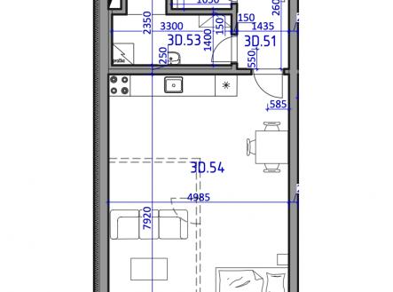 Prodej bytu, 1+kk, 52 m²