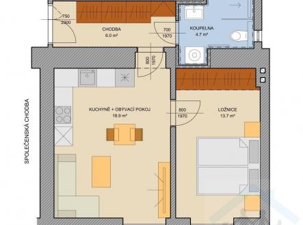 Prodej bytu, 2+kk, 46 m²