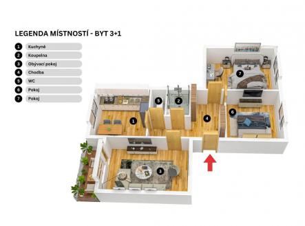 Prodej bytu, 3+1, 74 m²